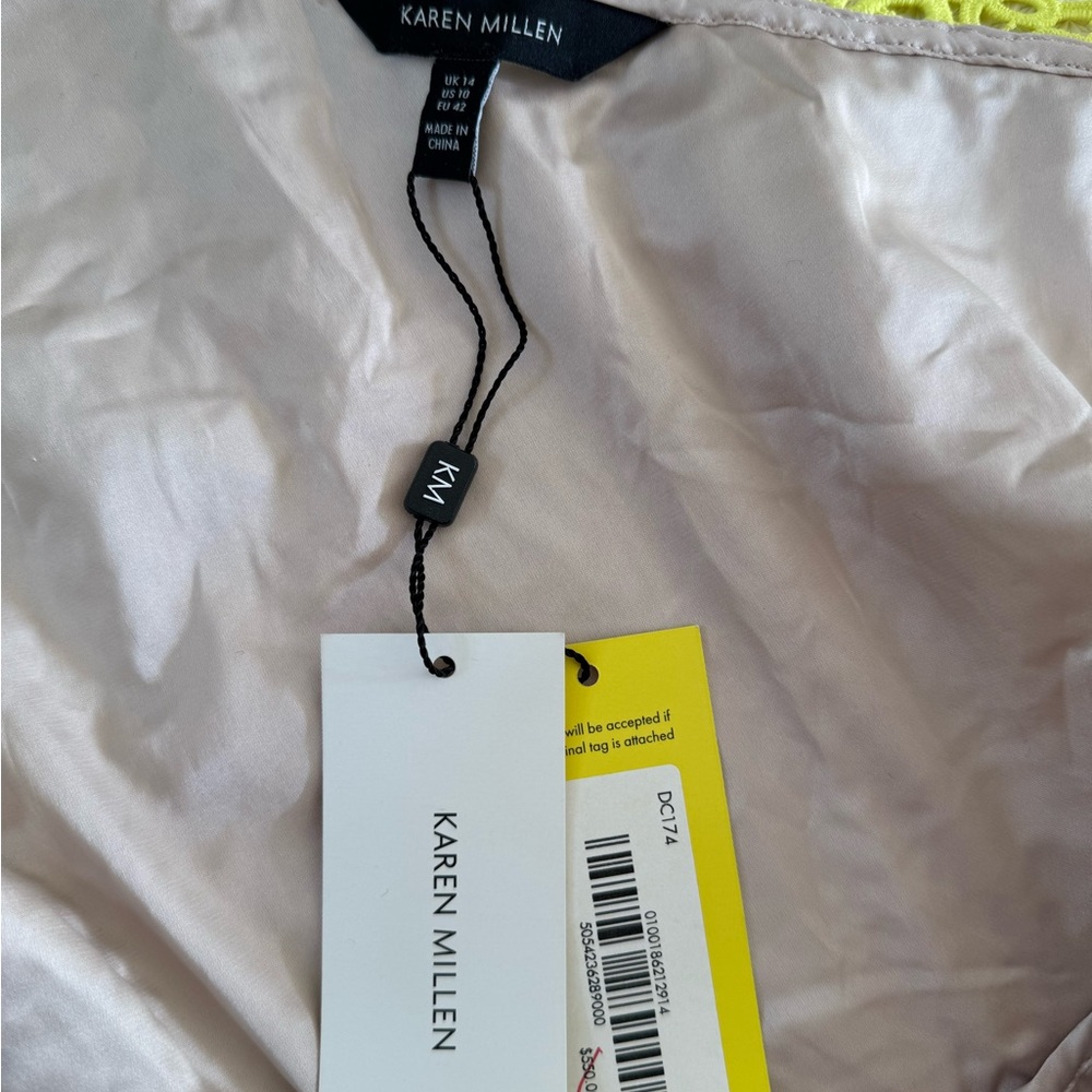 Karen Millen Vibrant Yellow One-Shoulder Lace Prom/Formal Dress Size 10 NWT - Picture 12 of 13